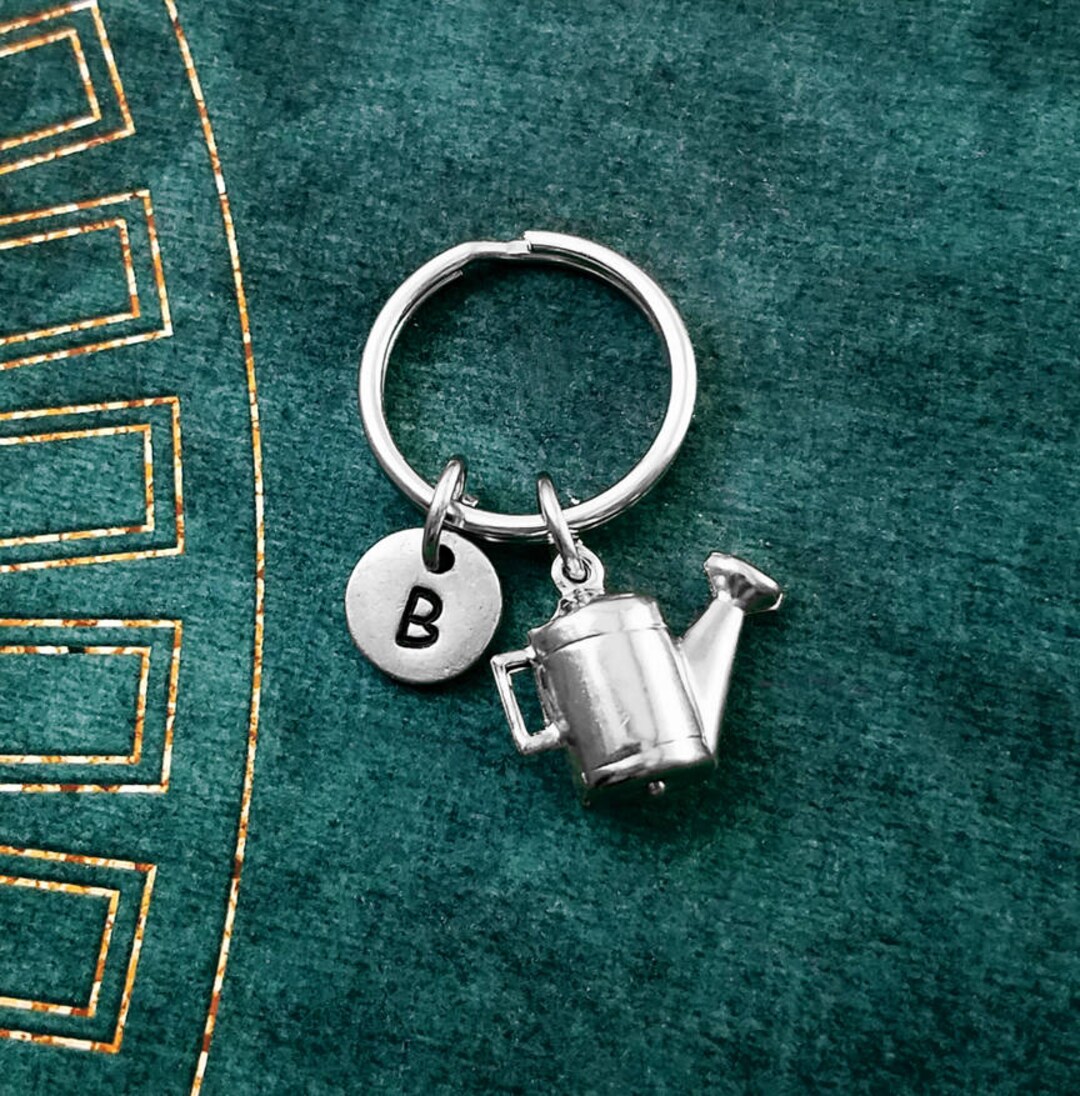 Watering Can Keychain VERY SMALL Gardening Keychain Gardener Keychain