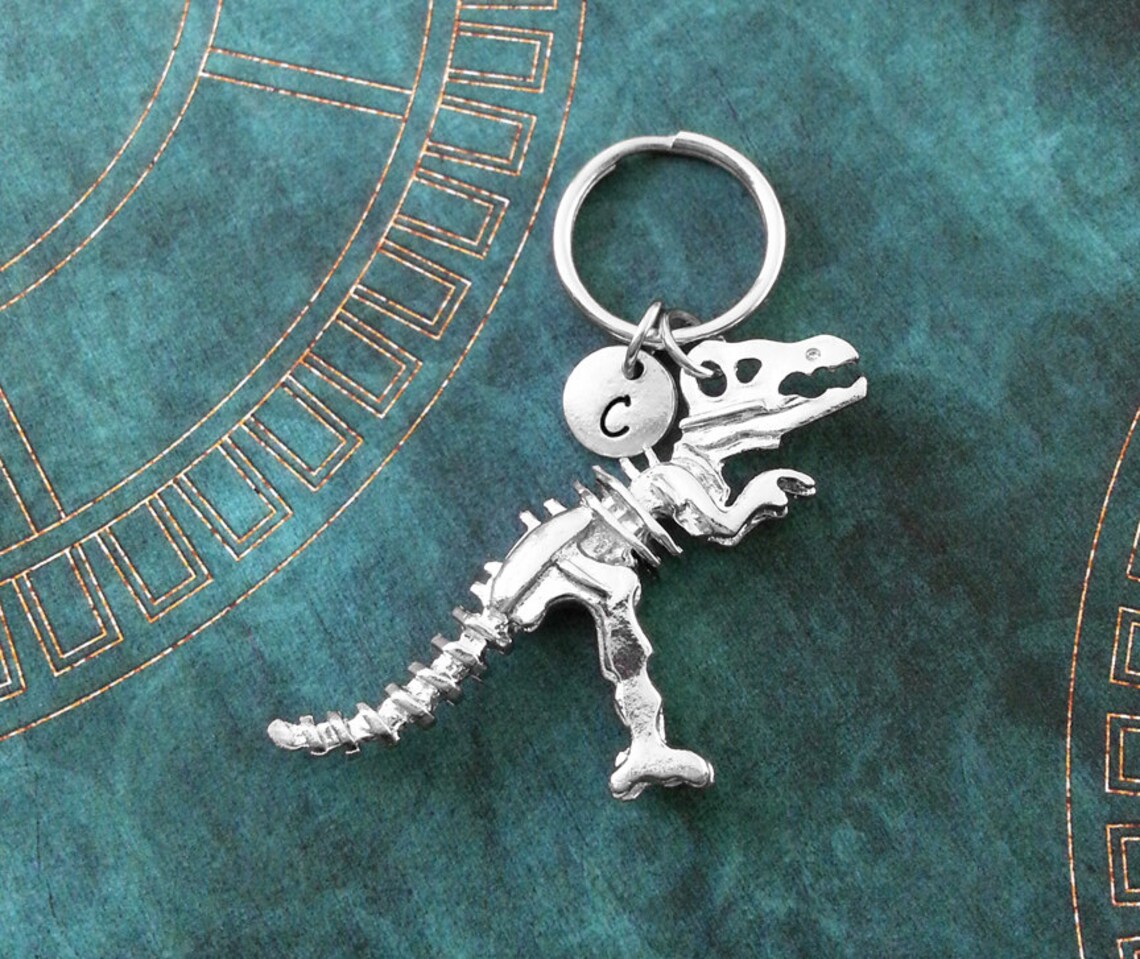 Dinosaur Keychain LARGE Trex Keyring Personalized Keychain Etsy