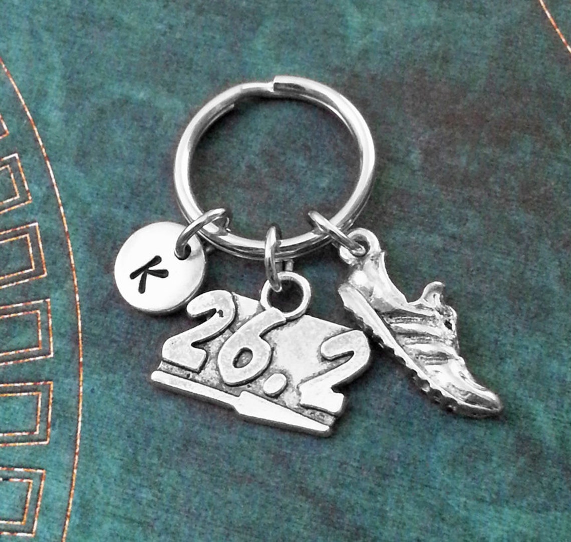 Tennis Shoe Keychain SMALL Workout Keyring 26.2 Mile Marker Etsy