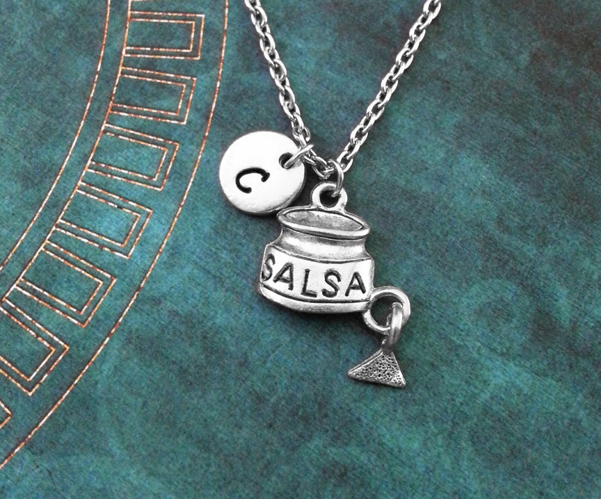 Salsa Keychain VERY SMALL Silver Salsa and Chips Keychain Etsy