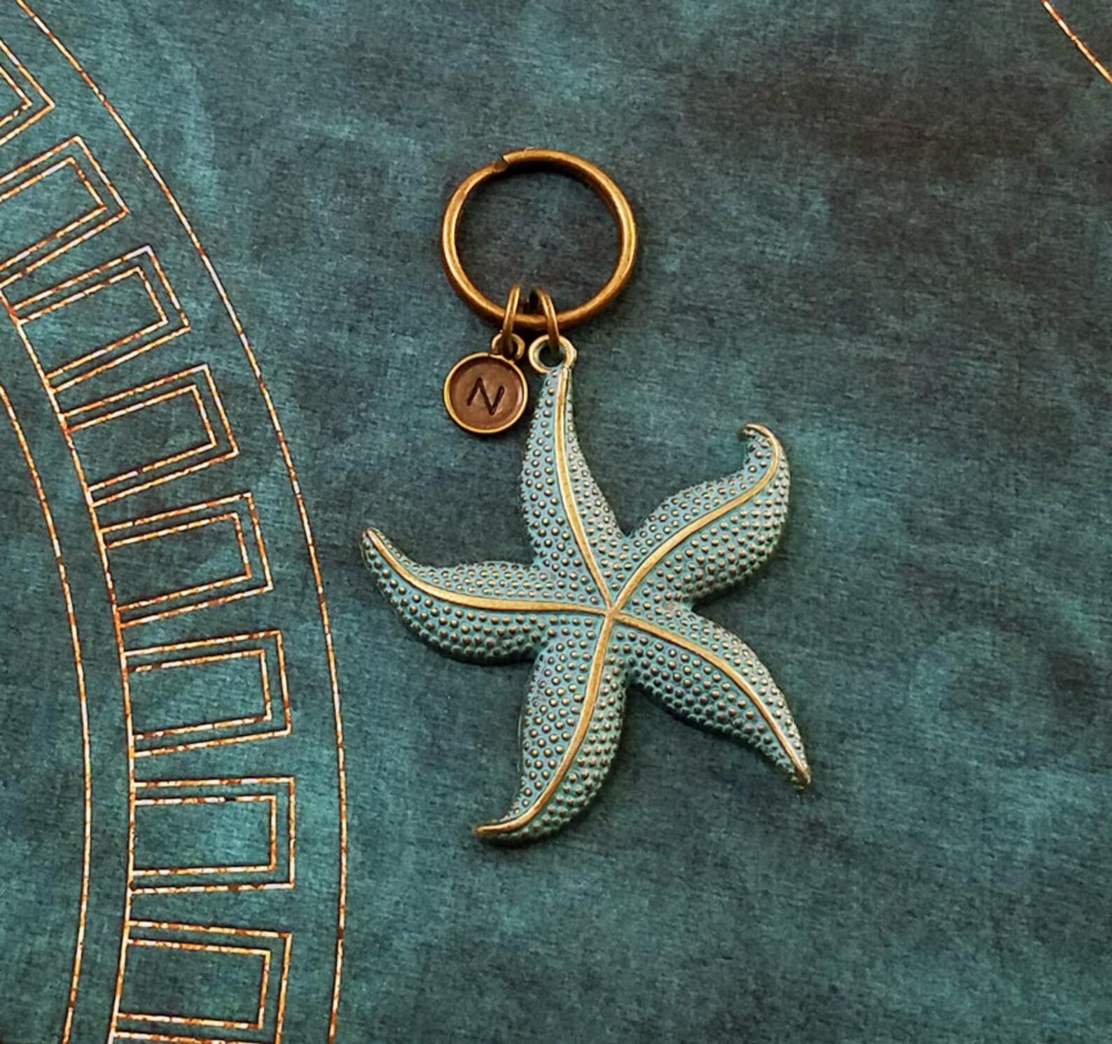Starfish Keychain SMALL Starfish Keyring Bronze Starfish Charm Etsy