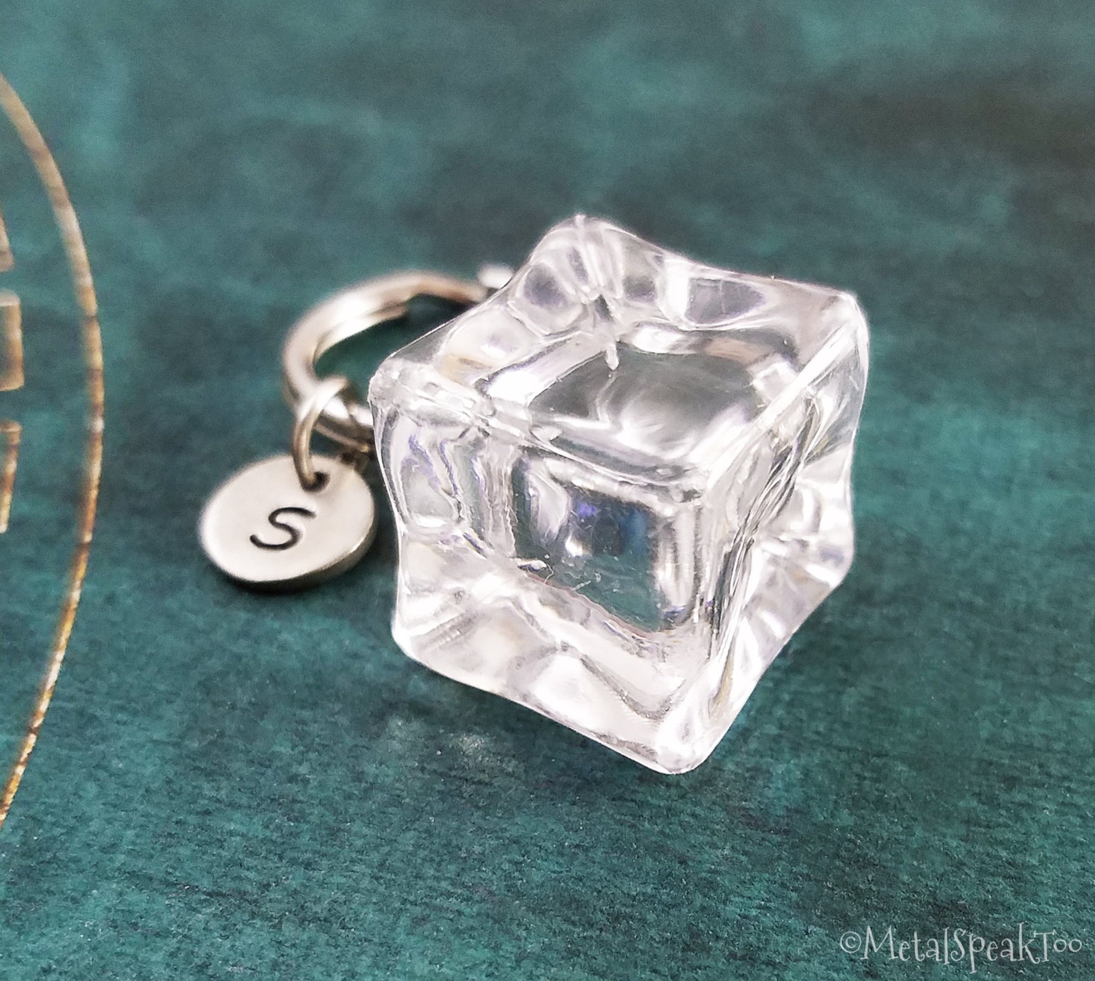 Ice Cube Keychain SMALL Ice Cube Charm Keychain Ice Keychain Etsy