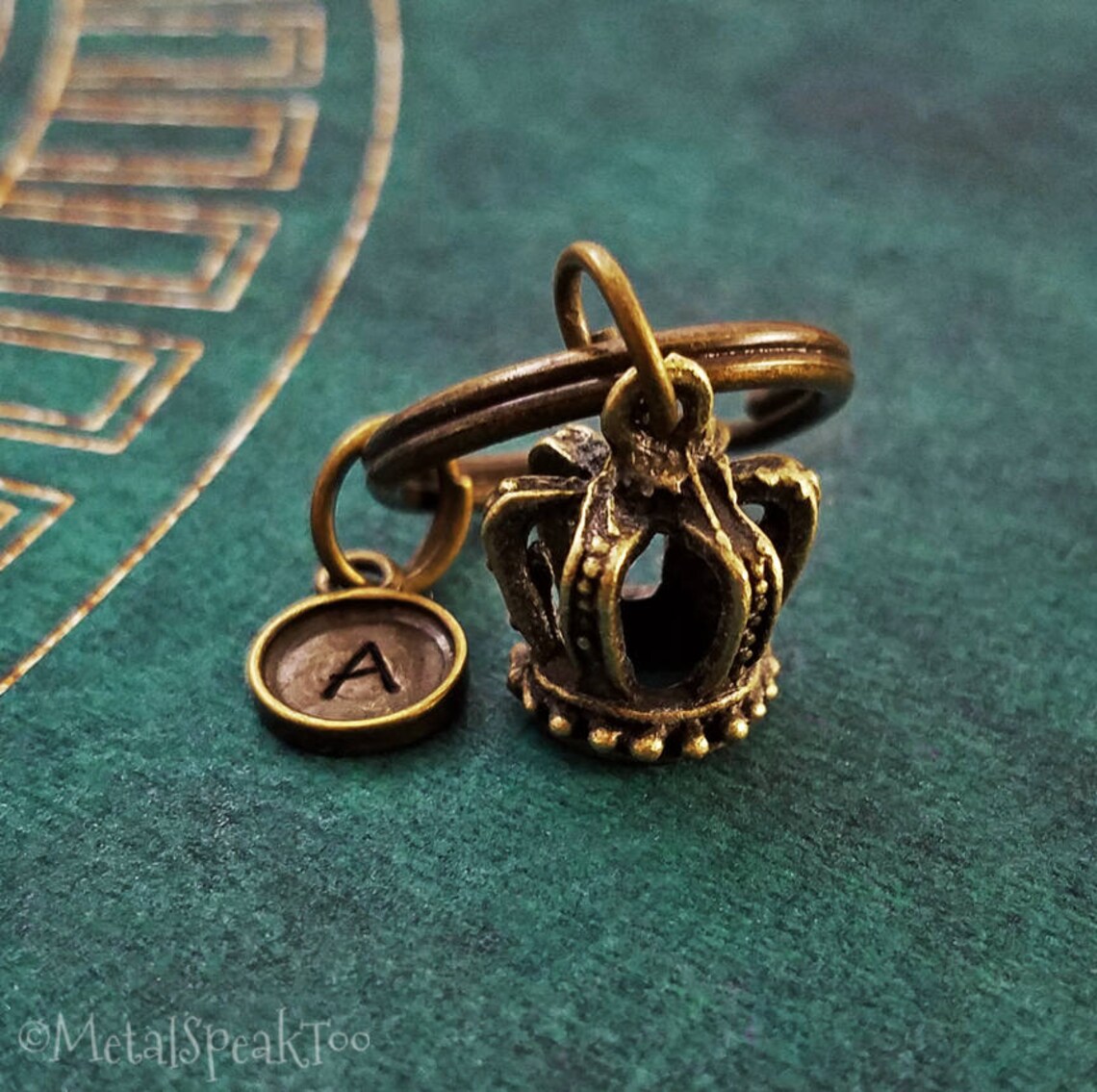 Crown Key Rings Crown Keychain VERY SMALL Bronze Crown Keyring Queen Keychain Queen ...
