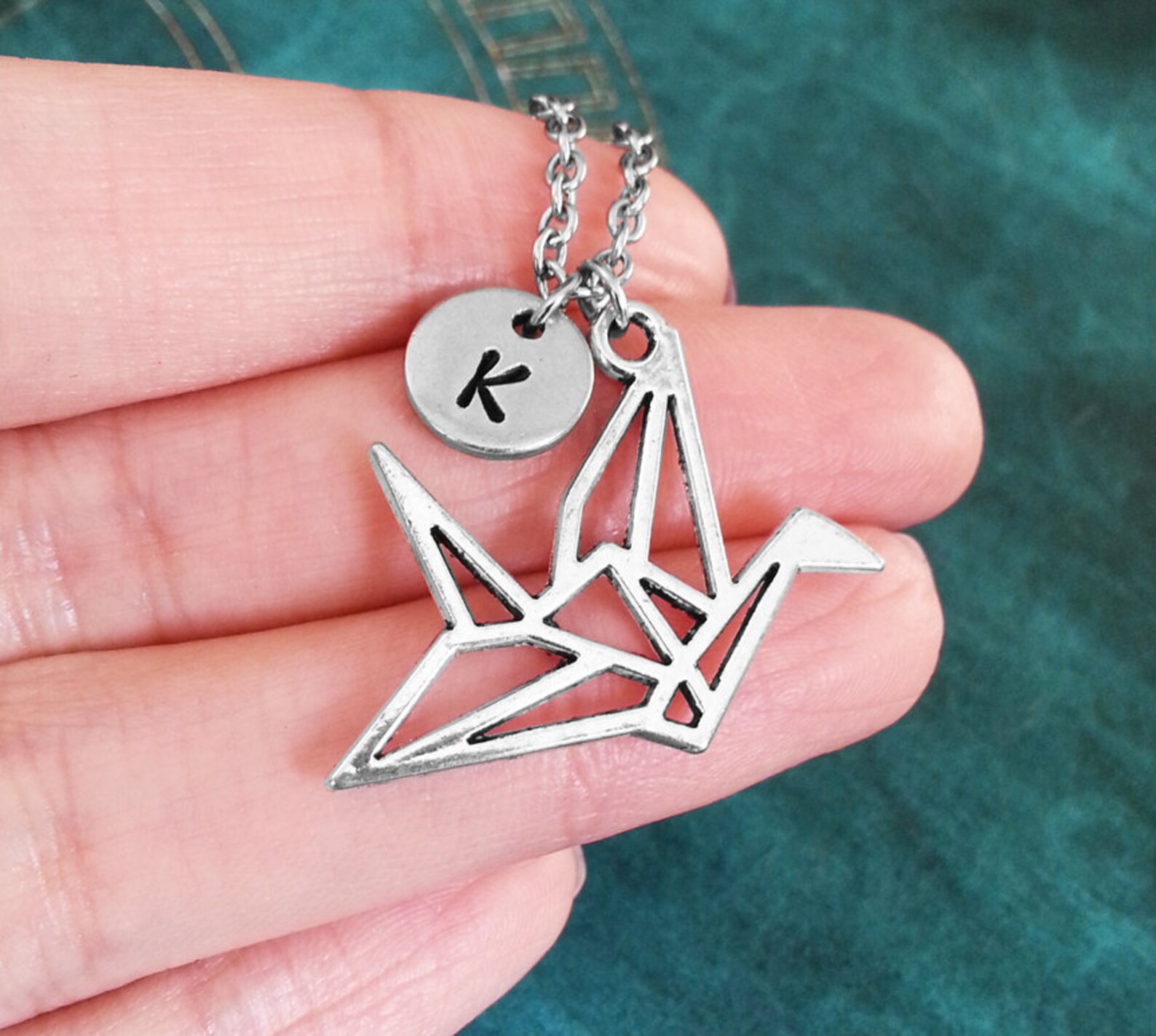 Origami Crane Keychain SMALL Paper Crane Keyring Monogram Etsy