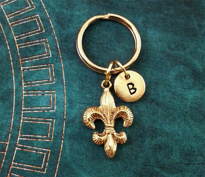 Fleur De Lis Keychain SMALL Fleur De Lys Keychain Personalized Etsy