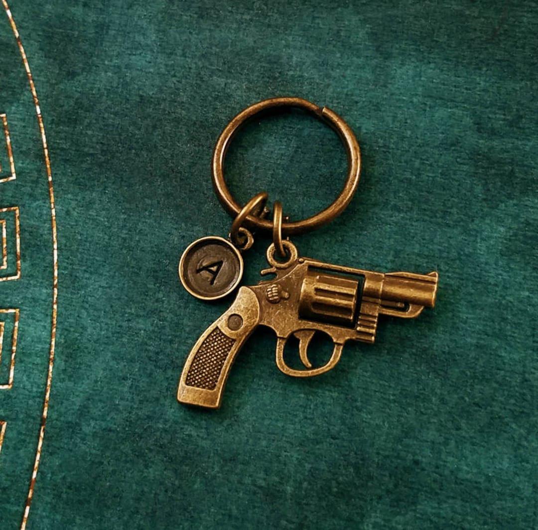 Revolver Keychain SMALL Gun Keychain Gun Rights Dad Keychain Boyfriend ...