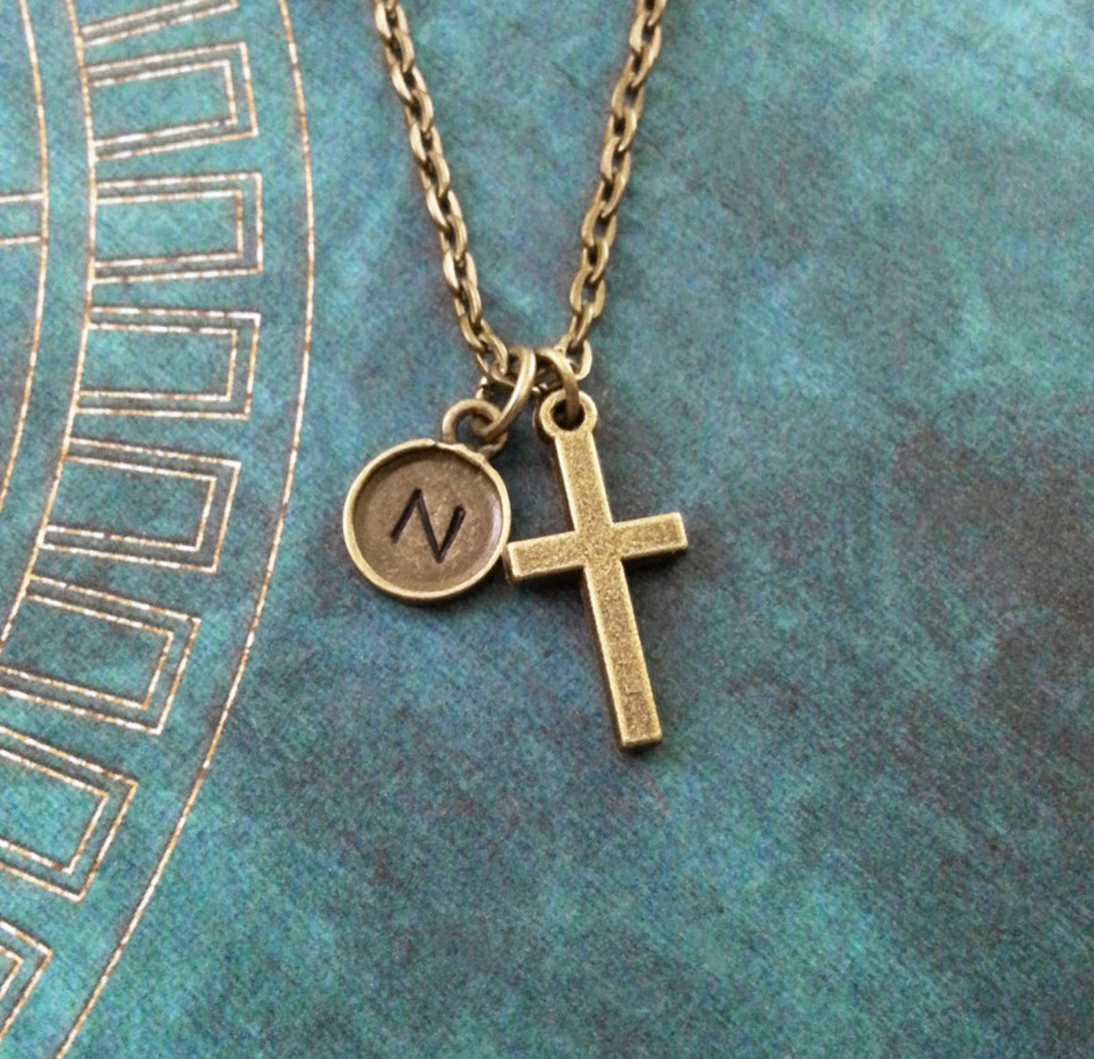 Cross Keychain VERY SMALL Bronze Cross Keyring Cross Charm Keychain ...