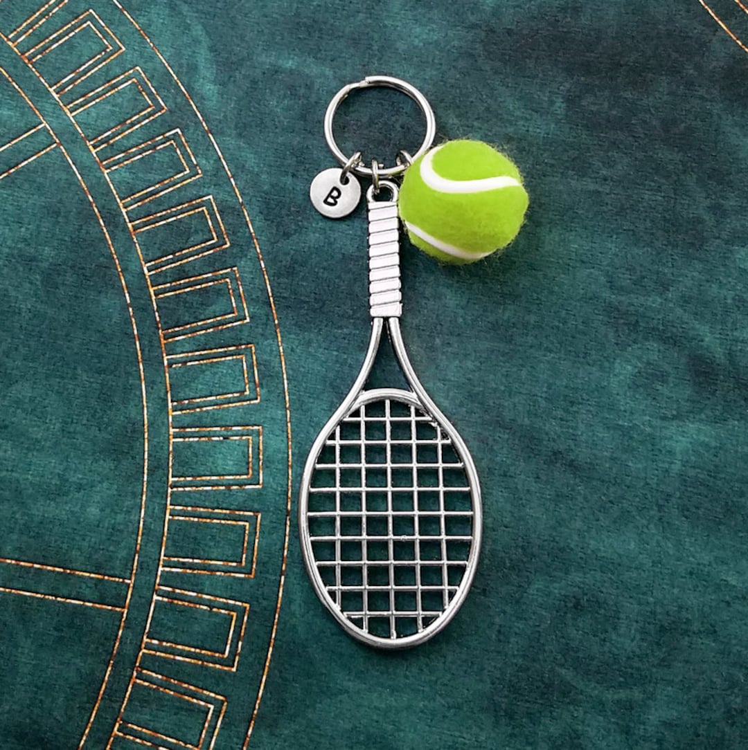 Tennis Keychain LARGE Tennis Racket Keychain Tennis Ball Keychain