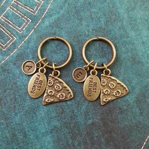 Pizza Keychain SMALL Bronze Pizza Slice Keychain Best Friends Keychains Food Keychain Pizzeria Gift Friendship Keychain Slice Pizza Keyring