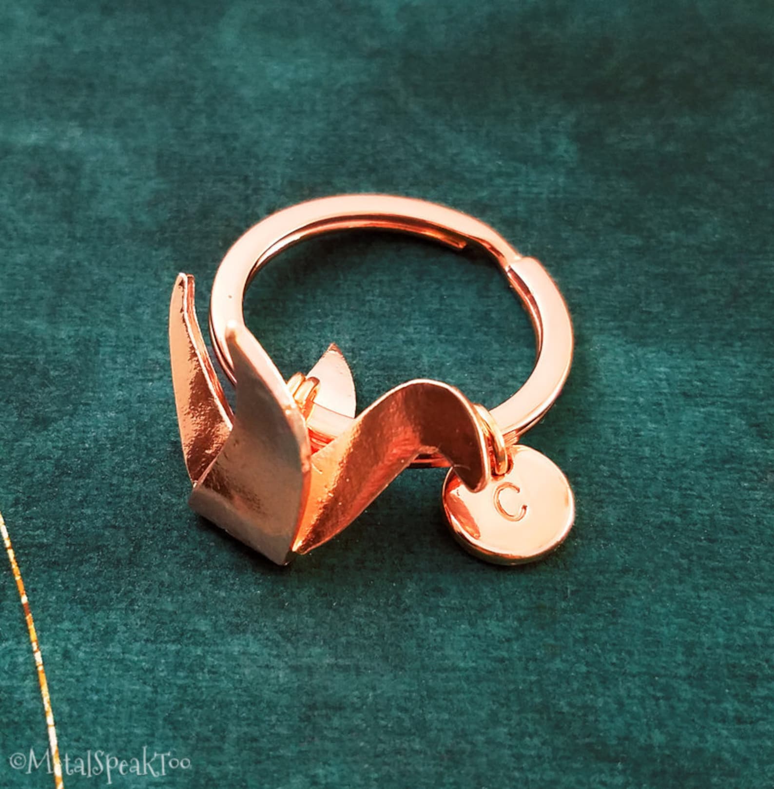 Origami Crane Keychain SMALL Paper Crane Keyring Monogram Gift Etsy