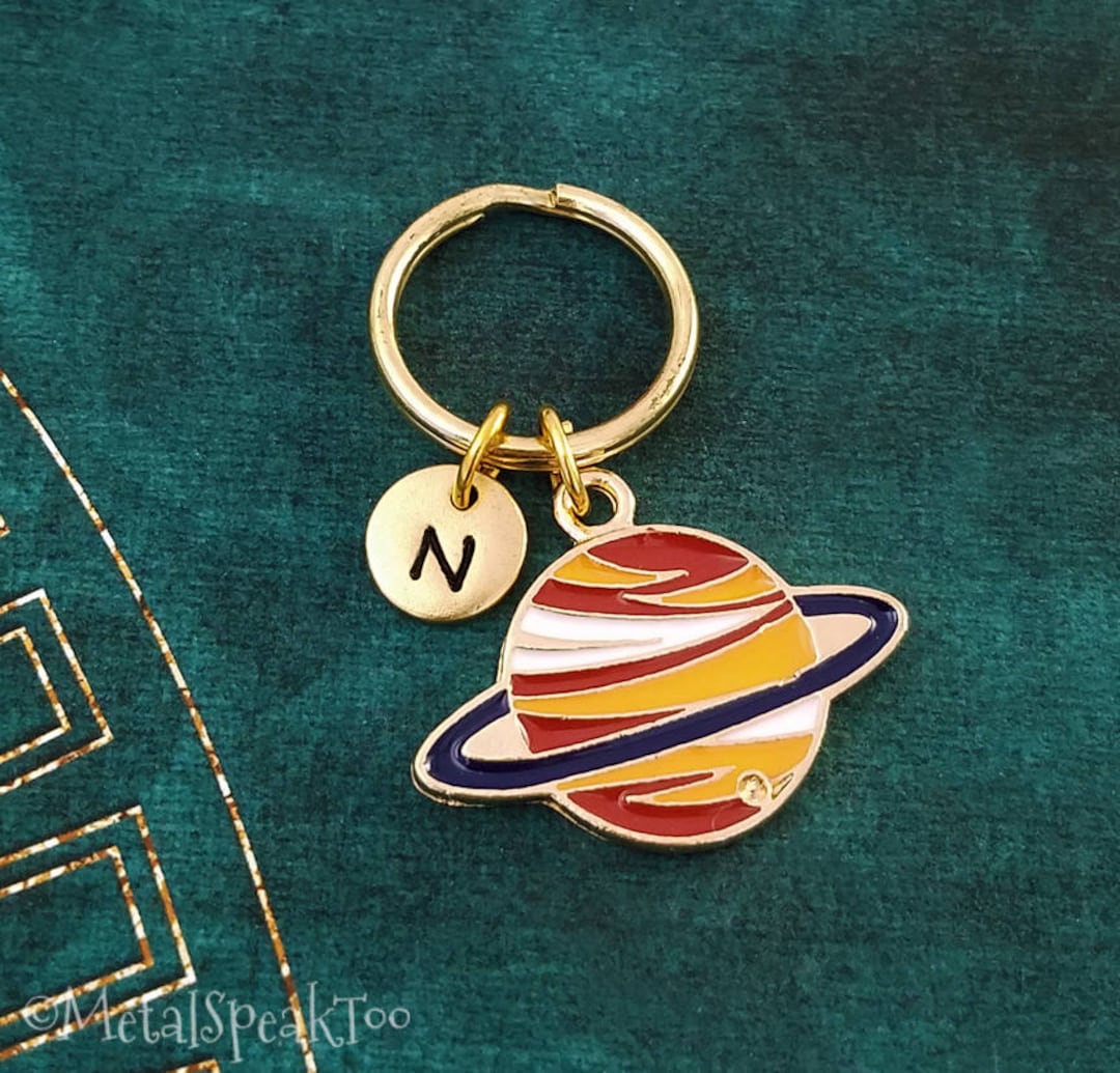 Saturn Keychain SMALL Saturn Keyring Keychain Science Keychain
