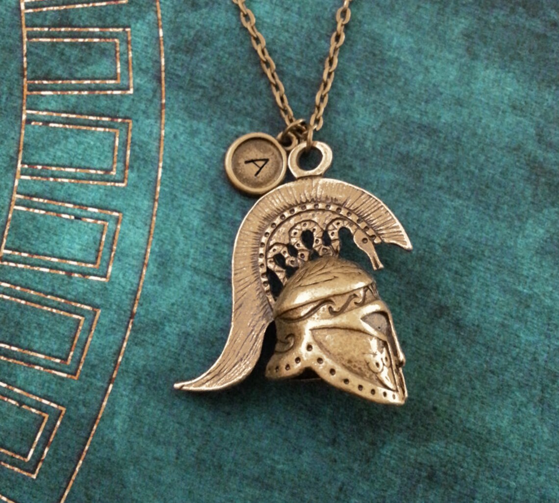 Spartan Keychain Bronze Spartan Helmet Keychain Personalized Etsy