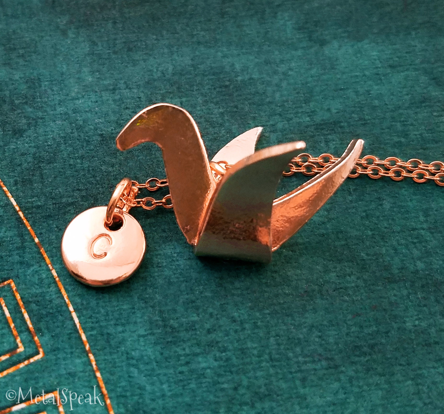 Origami Crane Keychain SMALL Paper Crane Keyring Monogram Gift Etsy