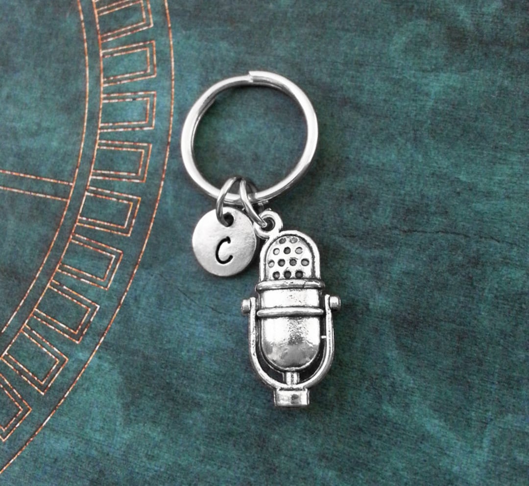 Microphone Keychain SMALL Microphone Keyring Personalized Etsy
