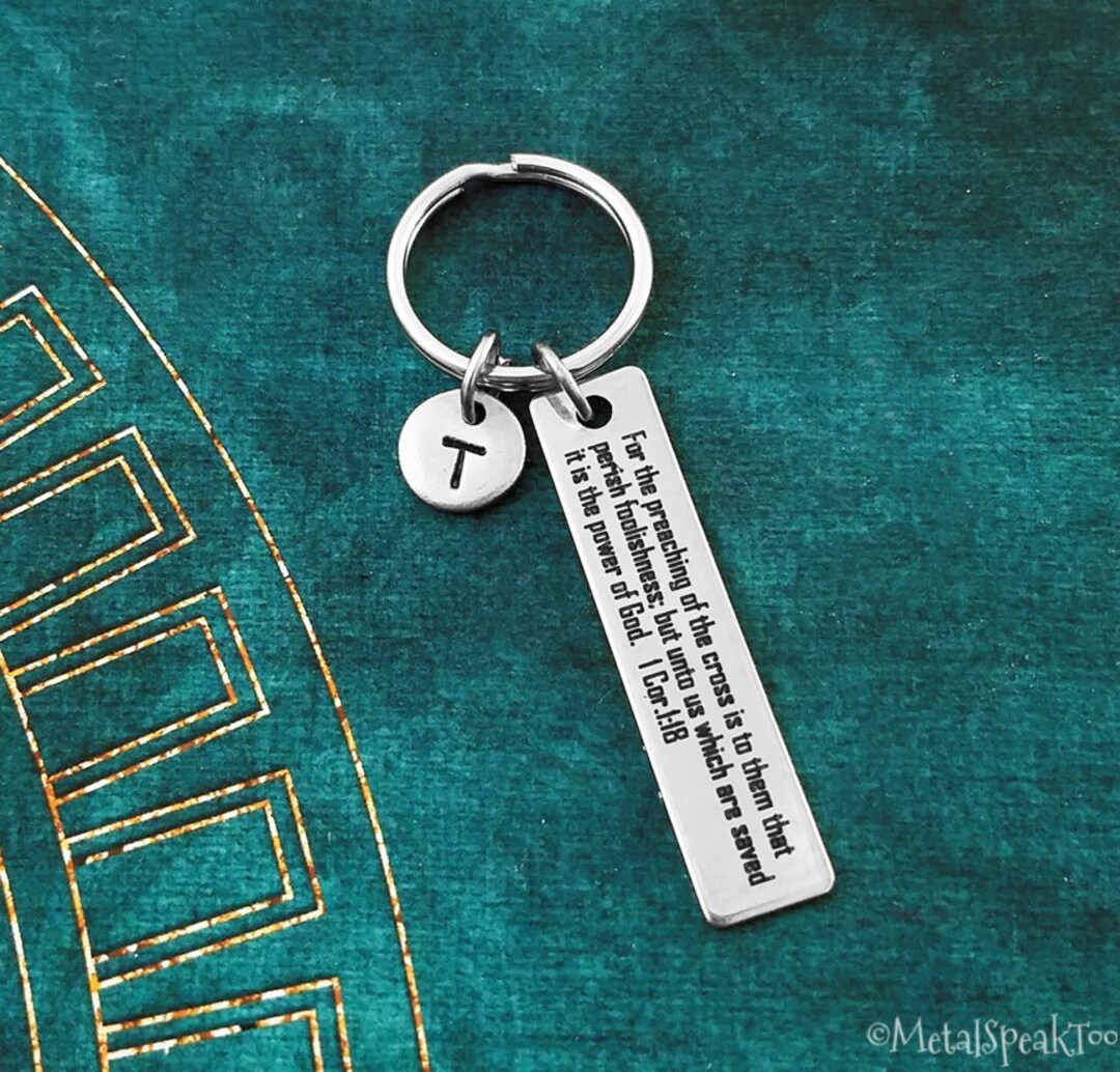 Scripture Keychain SMALL Custom Scripture Keyring Engraved Keyring ...