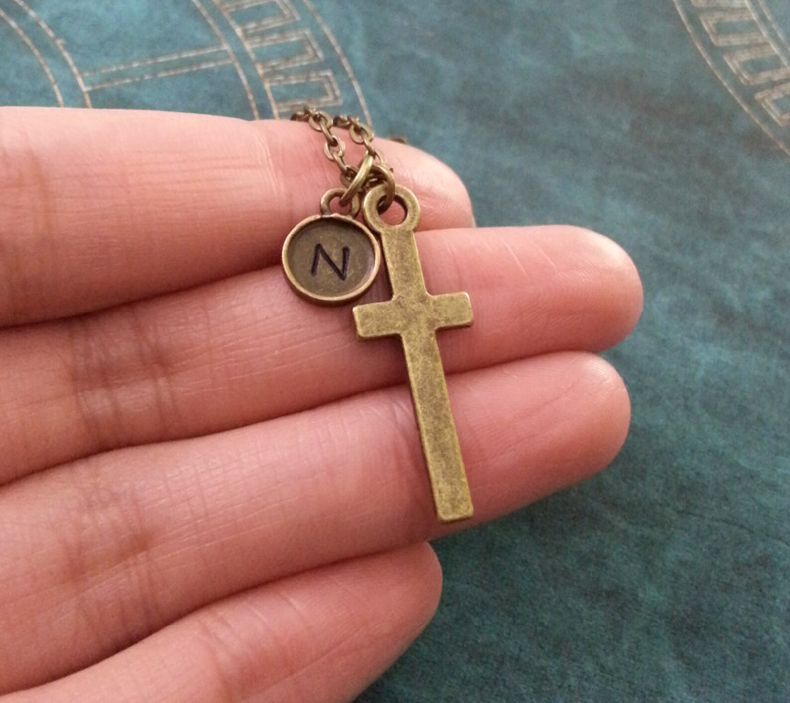 Cross Keychain VERY SMALL Bronze Cross Keyring Cross Charm Etsy