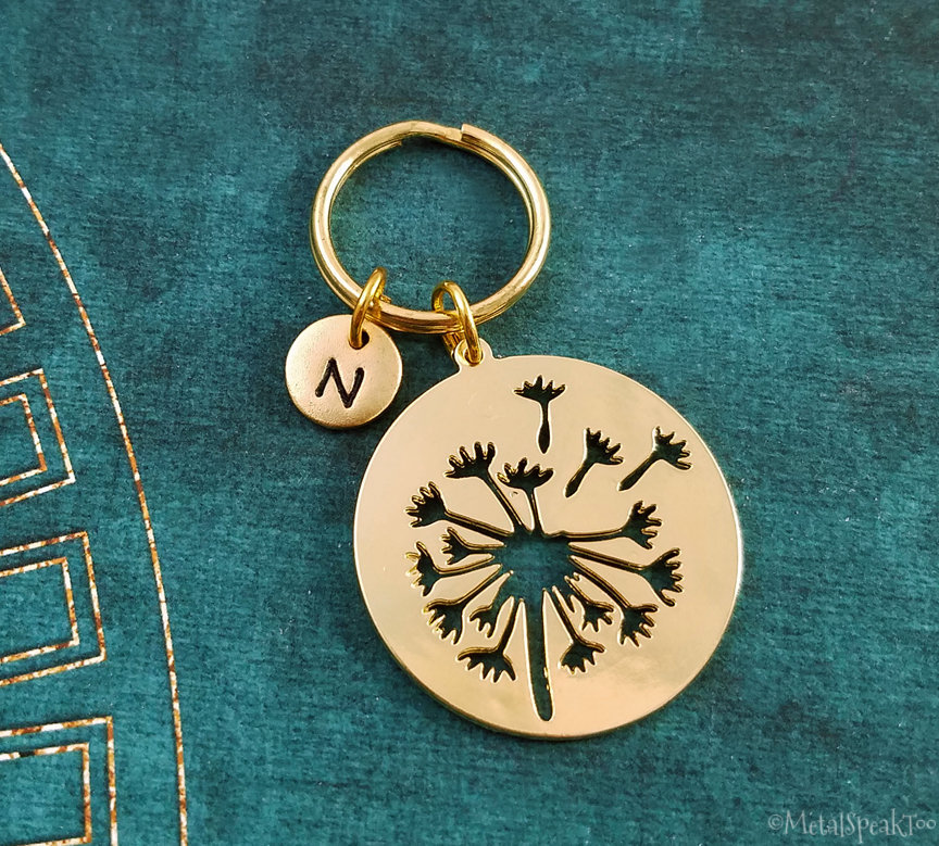 Dandelion Keychain SMALL Dandelion Keyring Wish Keychain | Etsy