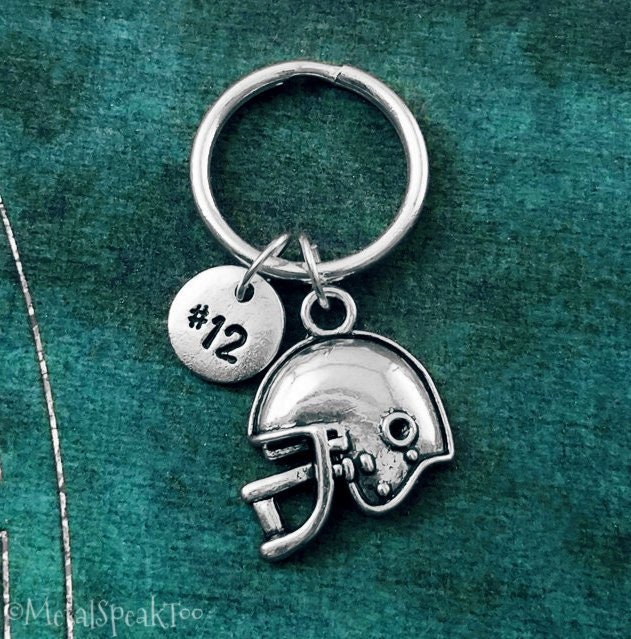 Football Keychain SMALL Football Helmet Keychain Football Etsy