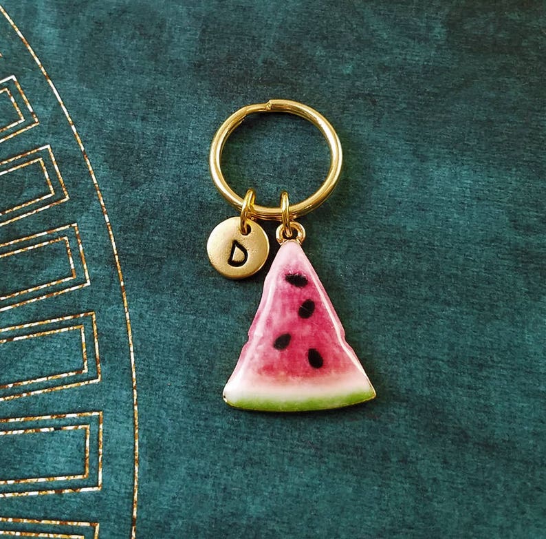 Watermelon Keychain SMALL Watermelon Keyring Red Watermelon Etsy