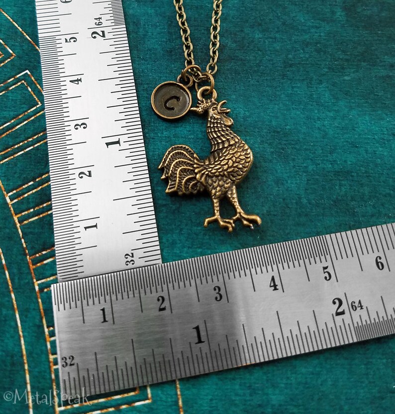Rooster Keychain SMALL Charm Keychain Bronze Rooster Keychain Etsy