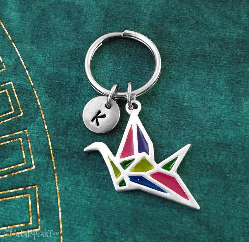 Origami Crane Keychain SMALL Paper Crane Keyring Japanese Gift Etsy