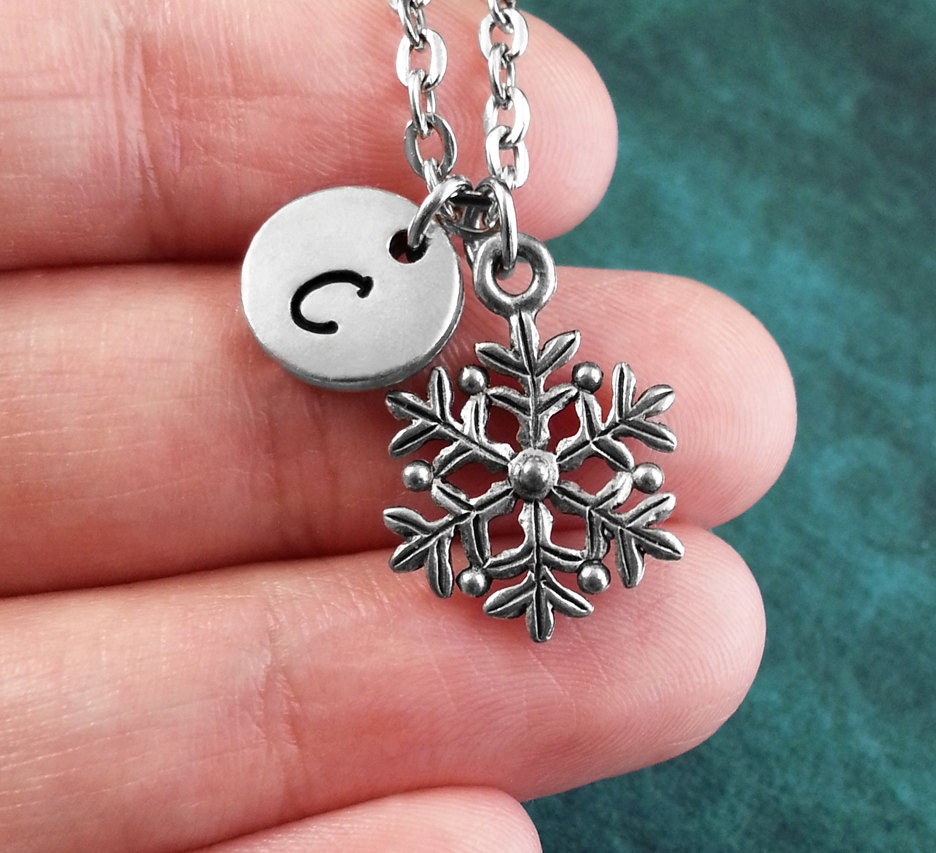 Snowflake Keychain Personalized Keychain Winter Snowflake Etsy