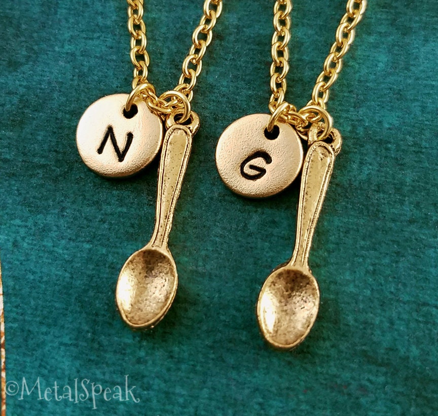 Spoon Keychain SET of 2 Very SMALL Spoon Keychains Pendant Best Friend ...