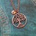 Tree of Life Keychain Tree Keyring Copper Keychain Initial Keychain ...