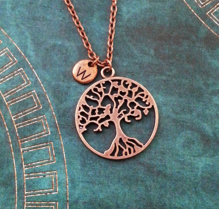 Tree of Life Keychain Tree Keyring Copper Keychain Initial - Etsy