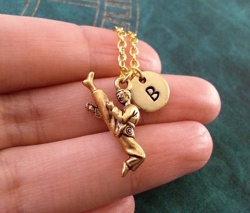 Karate Keychain SMALL Gold Karate Keyring Custom Keyring Etsy
