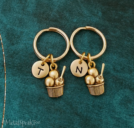 Ice Cream Keychain SET of 2 VERY SMALL Ice Cream Charm Etsy