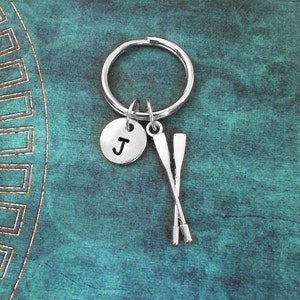 Oars Keychain VERY SMALL Oar Keychain Personalized Keychain Oars Charm Keychain Rowing Gift Rowing Crew Keychain Rowing Keychain Rowing Team