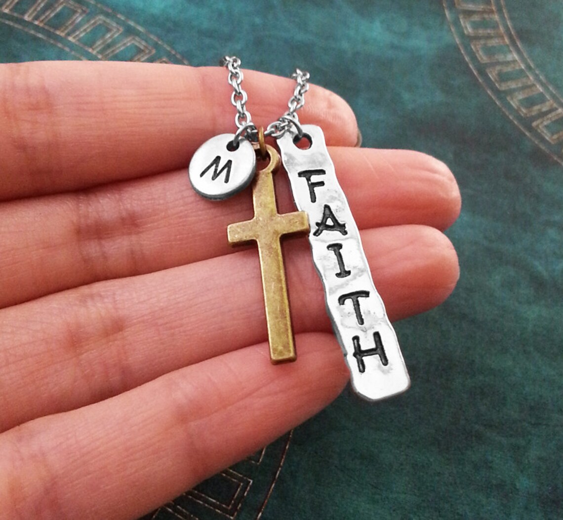 Cross Keychain Silver Cross Keyring Cross Charm Keychain Etsy