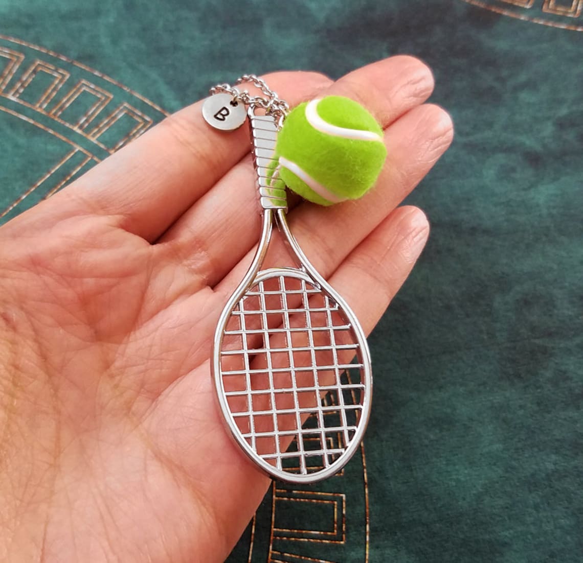 Tennis Keychain LARGE Tennis Racket Keychain Tennis Ball Etsy