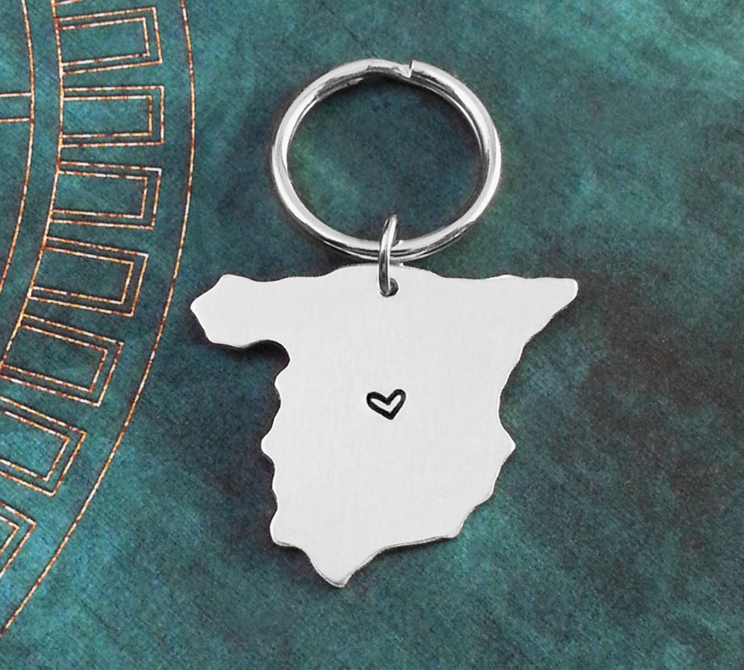 Spain Keychain Spain Keyring Country Keychain Spanish Gift Long