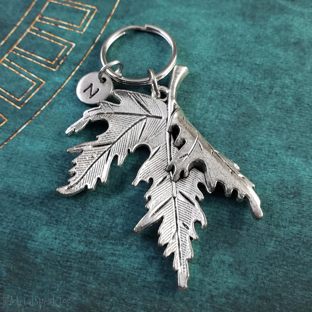 Maple Leaf Keychain SMALL Autumn Leaves Pendant Keyring Rustic ...
