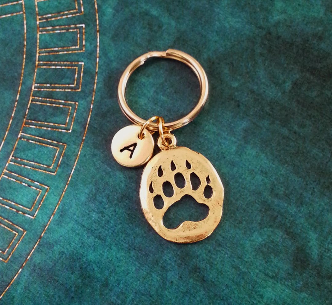 Bear Claw Keychain SMALL Paw Print Keychain Personalized Etsy