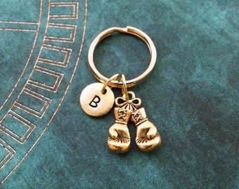 Boxing Gloves Keychain, SMALL Personalized Keychain, Boxing Glove Keychain, Boxing Gift Boxing Necklace Father's Day Keychain Boyfriend Gift