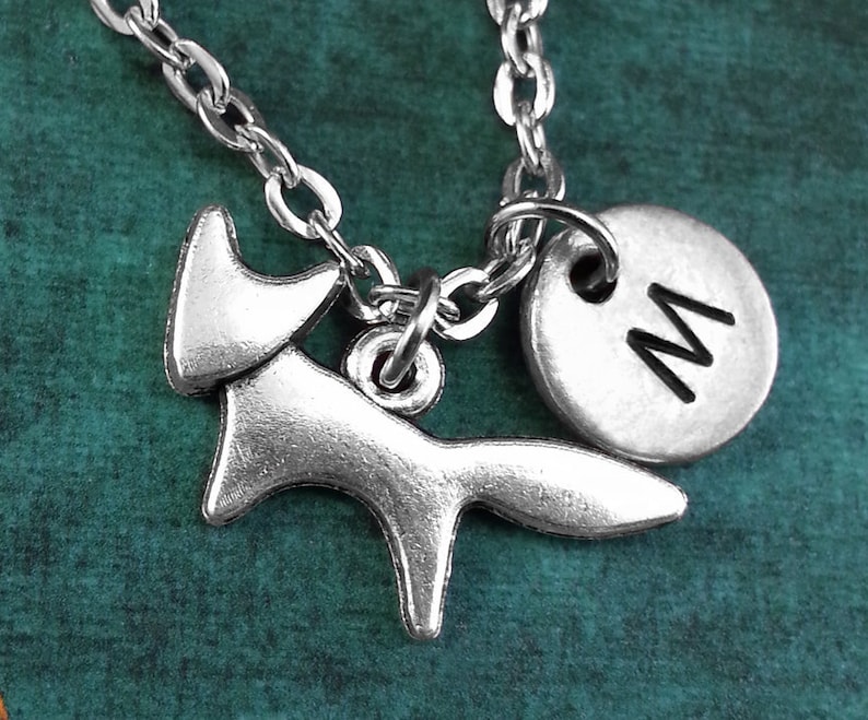 Fox Keyring Wildlife Charm Necklace Animal Necklace SMALL Personalized Necklace Silver Key Ring Custom Key Ring Abstract Fox Keychain