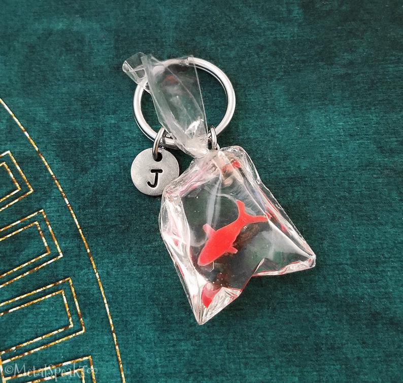 Goldfish Keychain SMALL Bagged Goldfish Keyring Fish Keychain | Etsy