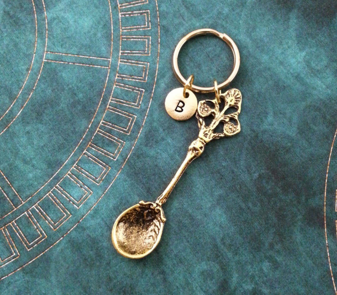 Spoon Keychain Vintage Spoon Keyring Antique Spoon Gift Personalized Keychain Bridesmaid
