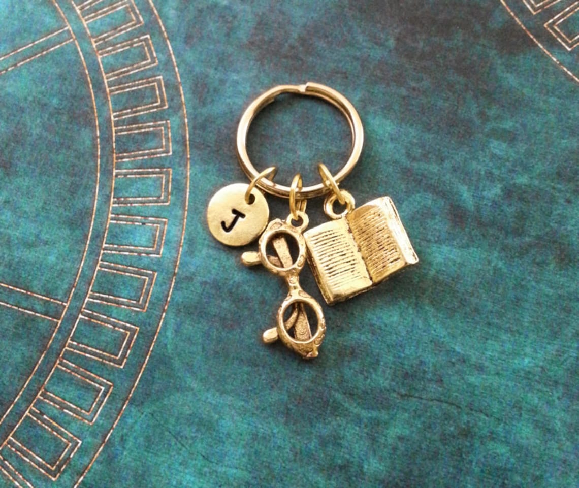 Book Keychain SMALL Book Keyring Personalized Keychain Reading Etsy
