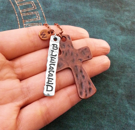 Christian Cross Keychain - Hand made Copper Cross on Iron Plate - Can be  Personalized - Faith Based Gift Idea for Men or Women, Him or her