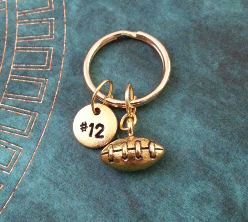 Football Keychain VERY SMALL Gold Football Keyring Football Etsy
