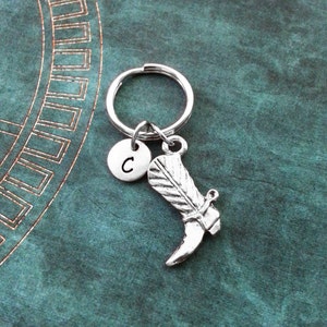 Cowboy Boot Keychain, SMALL Boots Keyring, Personalized Keychain Cowgirl Keychain Cowbow Keychain Southern Gift Boyfriend Gift Gift for Him