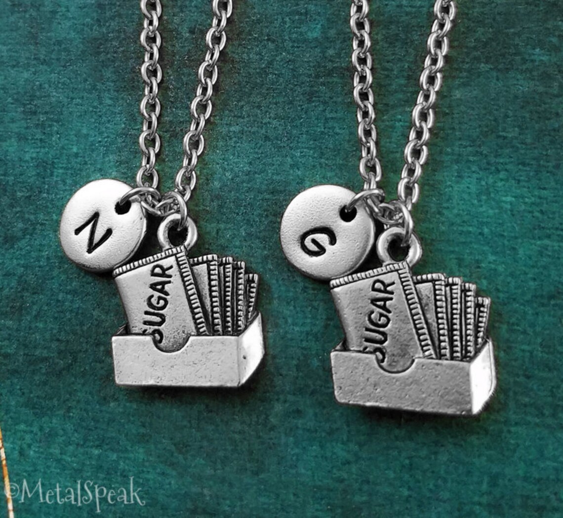 Sugar Keychain SET of 2 SMALL Sugar Packet Charm Keychains Best Friend ...