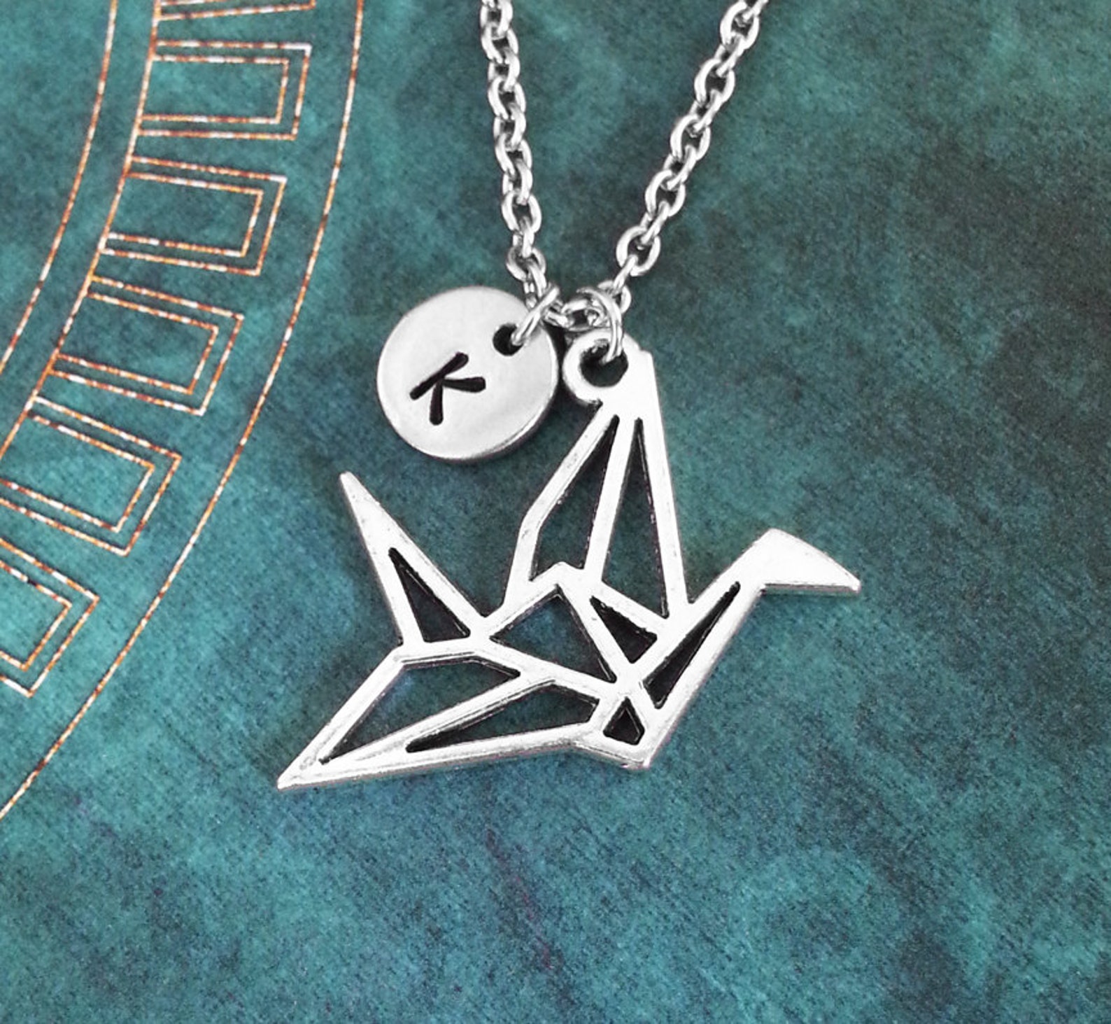 Origami Crane Keychain SMALL Paper Crane Keyring Monogram Etsy