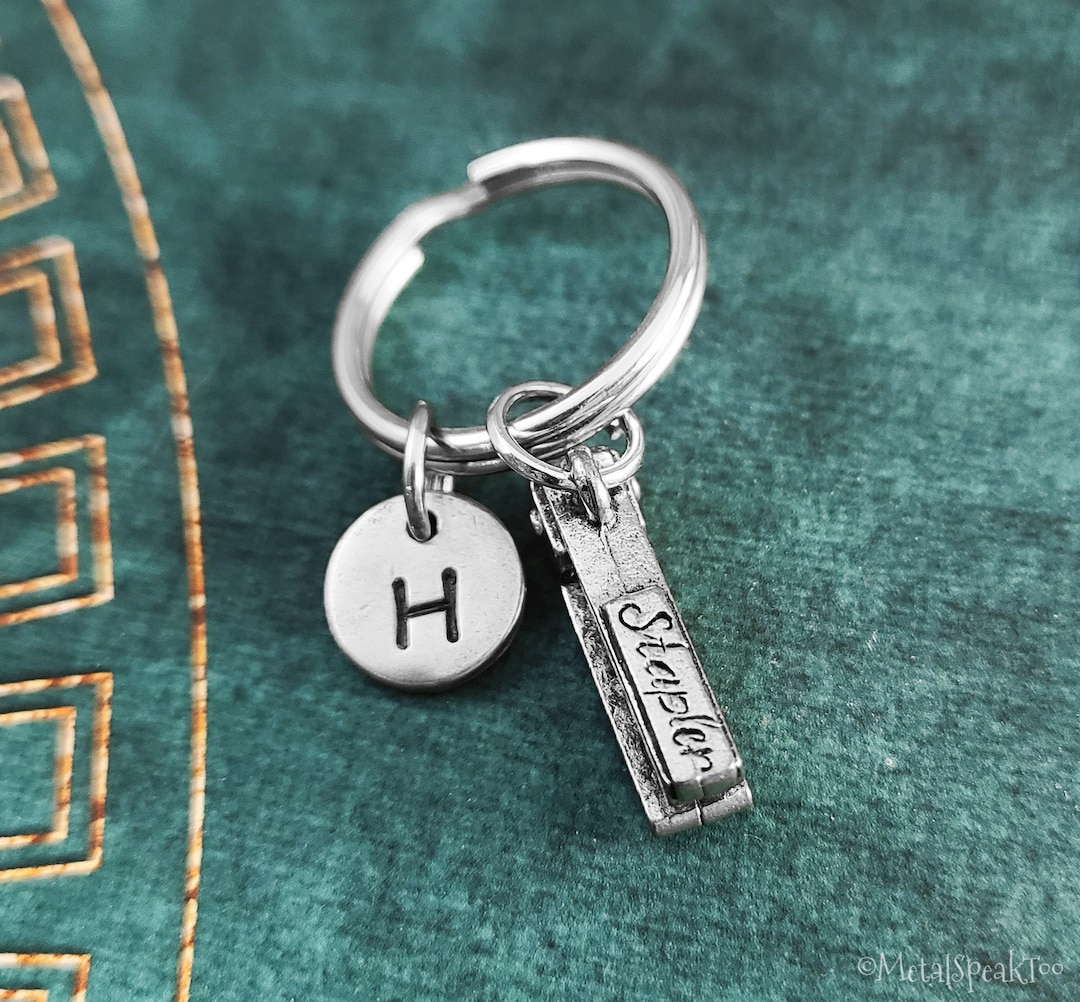 Stapler Keychain SMALL Stapler Keyring Stapler Charm Keychain Stapler Pendant Keychain Office