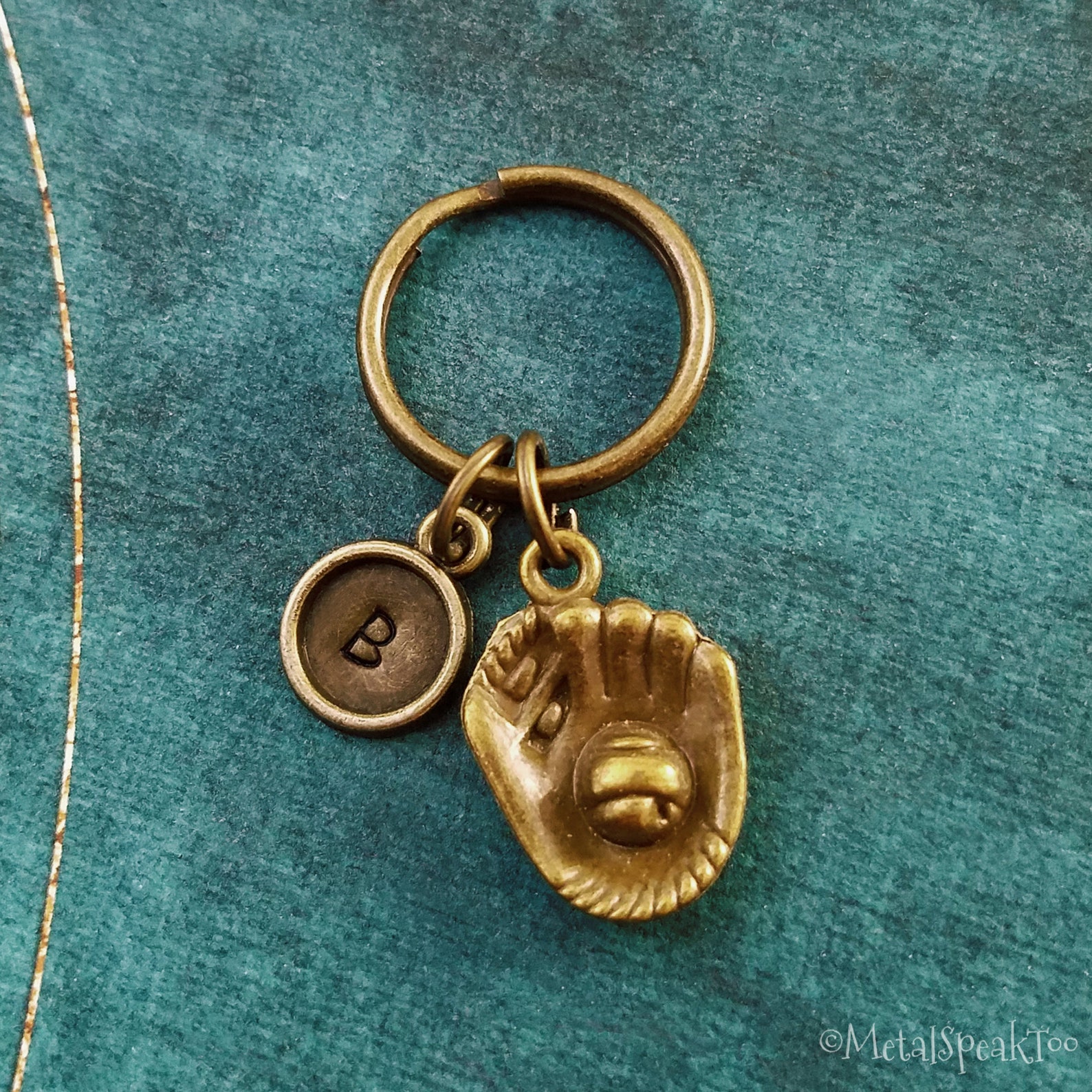 Baseball Glove Keychain SMALL Bronze Catcher's Mitt Etsy