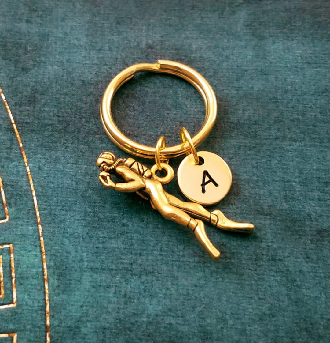 Scuba Diver Keychain VERY SMALL Scuba Diver Keyring Scuba Diving ...